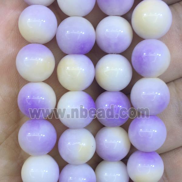 round Malaysia Jade beads, lavender