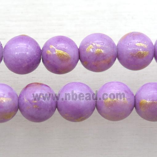 Lavender JinShan Jade Beads Round Smooth