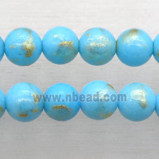 aqua JinShan Jade beads, round