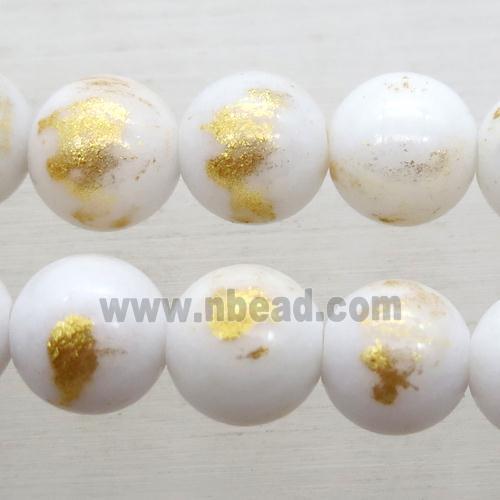 white JinShan Jade round beads