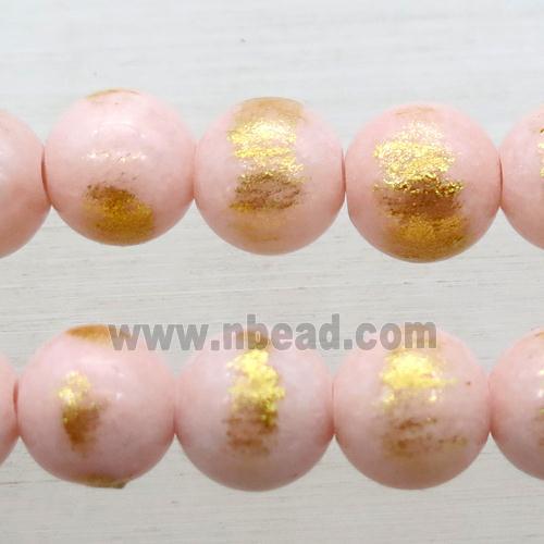 round pink JinShan Jade beads