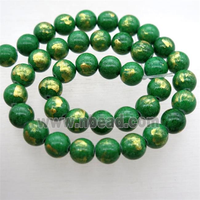 round green JinShan Jade beads