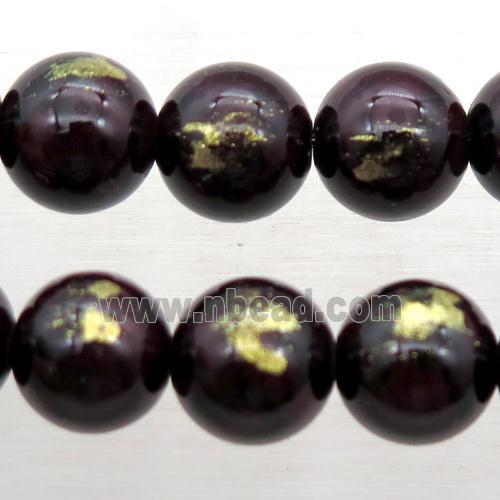 round JinShan Jade beads, darkred