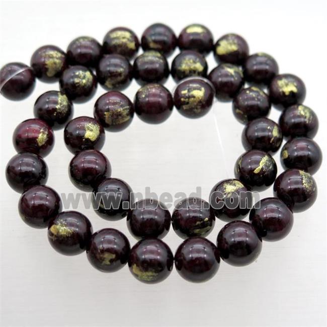 round JinShan Jade beads, darkred