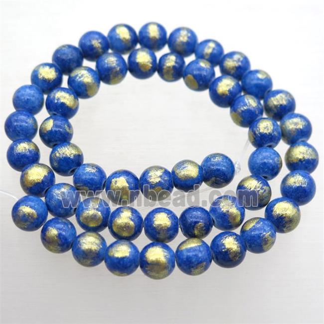 round blue JinShan Jade beads