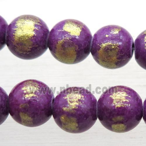 round purple JinShan Jade beads