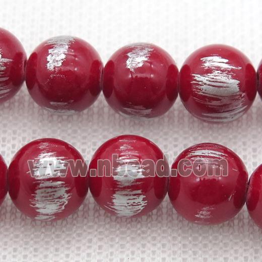 round red Silvery Jade Beads