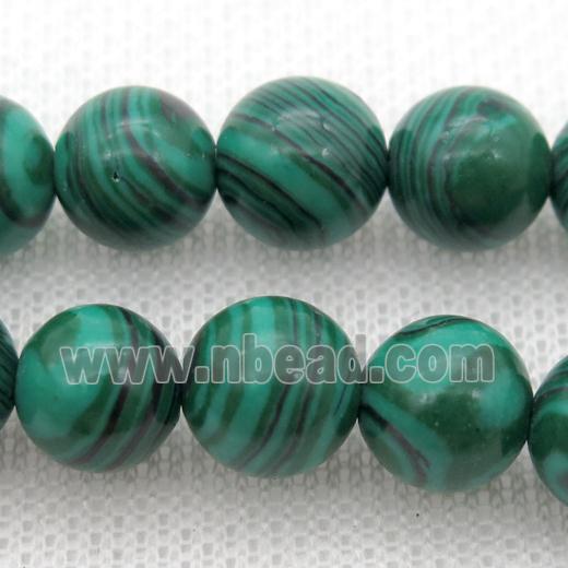 green Synthetic Malachite beads, round