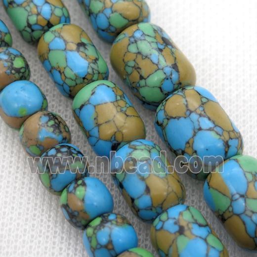 Synthetic Turquoise tube beads, multi color