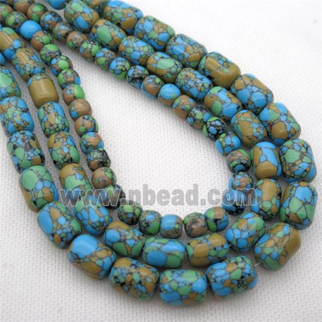 Synthetic Turquoise tube beads, multi color