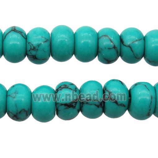 green synthetic Turquoise rondelle beads