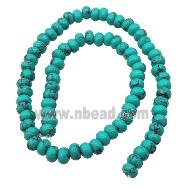 green synthetic Turquoise rondelle beads
