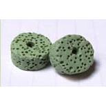 Lava stone beads, heishi shaped, lt.green
