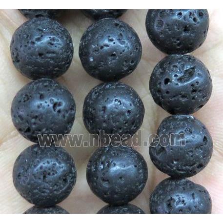 round black Lava stone beads