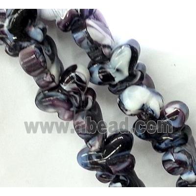 Plated Lampwork glass bead, butterfly