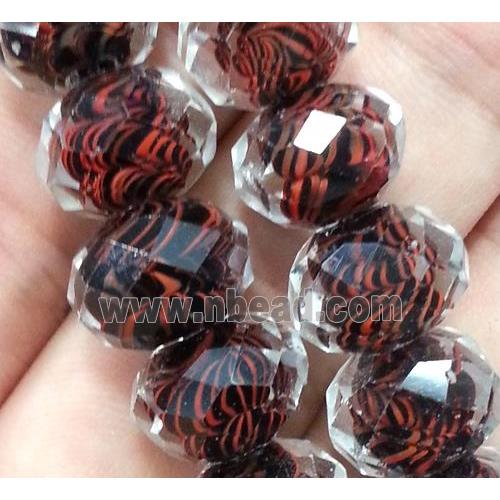 lampwork bead, faceted rondelle