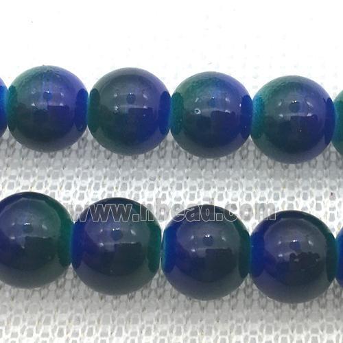 blue Lampwork Glass Beads, round