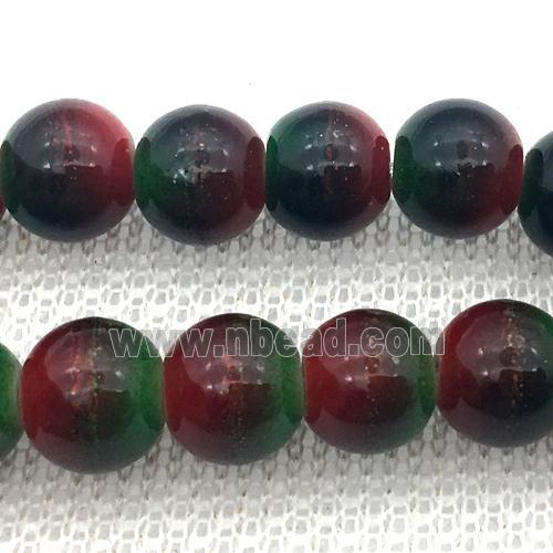 red green Lampwork Glass Beads, round