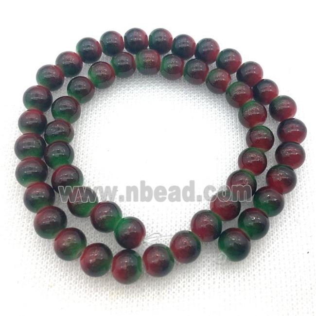 red green Lampwork Glass Beads, round