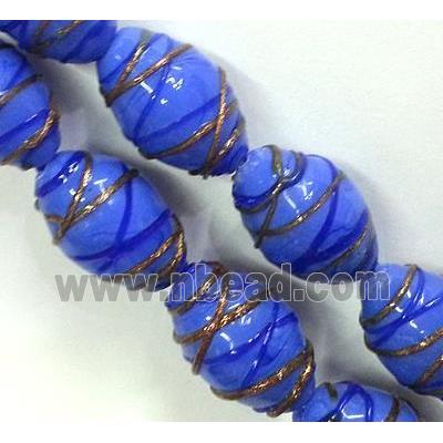 Lampwork Glass bead with goldsand, rice