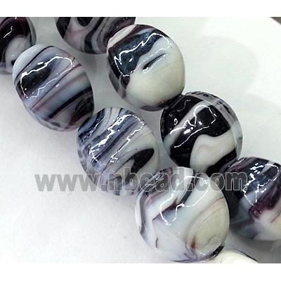 plated Lampwork glass bead, black