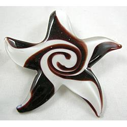 Swirl Starfish Lampwork Glass Pendants