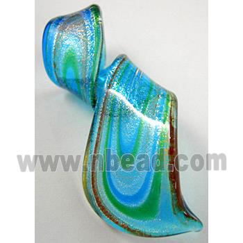 MixColors Lampwork Glass Pendants within Silver Foil