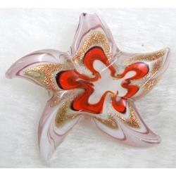 murano style glass lampwork pendant, starfish, mixed color
