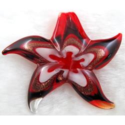 murano style glass lampwork pendant, starfish, mixed color