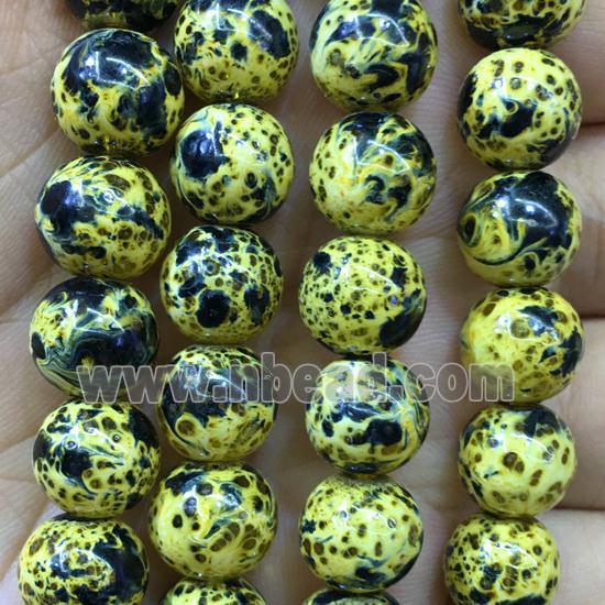 round Lampwork Beads with black snakeskin