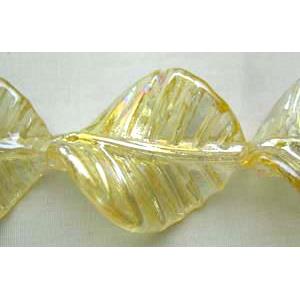Handmade Twist leaf Lampwork Beads With Plated Color
