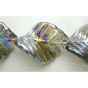 Handmade Twist leaf Lampwork Beads With Plated Color