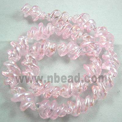 Pink Handmade Plated with Color Twist Lampwork Beads