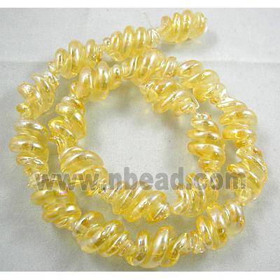Gold Handmade Plated with Color Twist Lampwork Beads