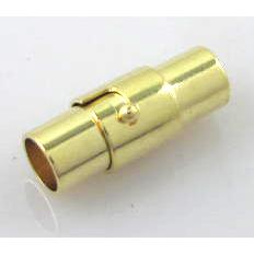 Magnetic cord end Clasp, copper, Golden plated