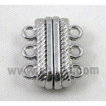 magnetic alloy clasp, platinum plated