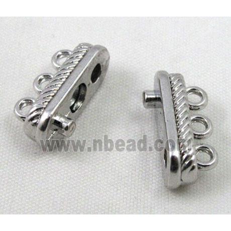 magnetic alloy clasp, platinum plated
