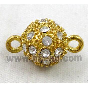 Magnetic alloy clasp paved rhinestone