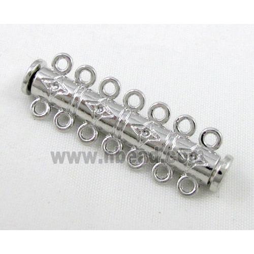 Magnetic alloy Clasp, round paved rhinestone