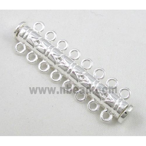Magnetic copper connector clasp, silver plated