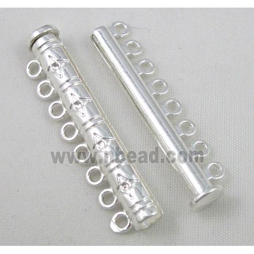 Magnetic copper connector clasp, silver plated