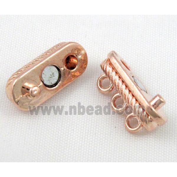 Magnetic alloy connector clasp, red copper