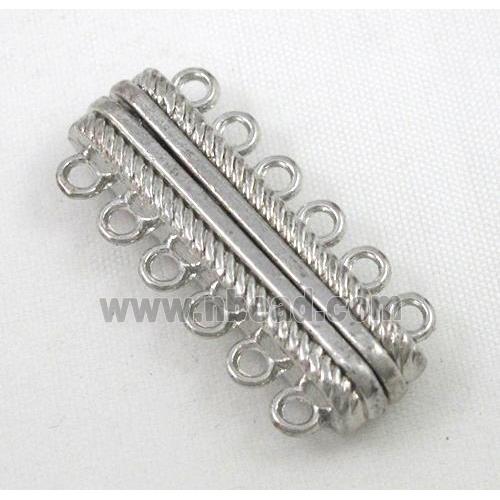 Magnetic alloy connector clasp, platinum plated