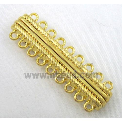 Magnetic alloy connector clasp, gold plated