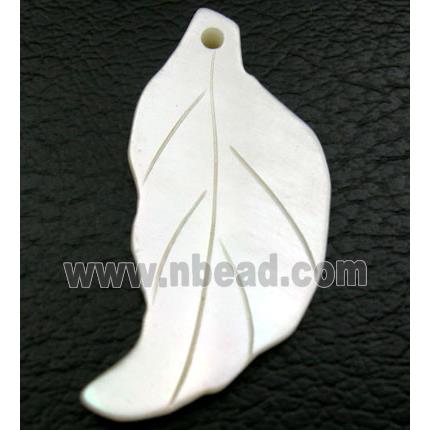 Mother of pearl leaf pendant