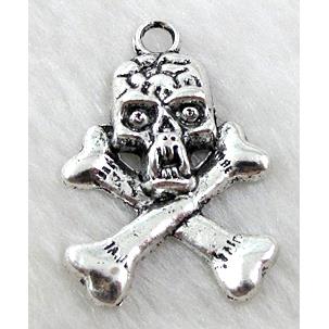 Skull Charm, Tibetan Silver pendant Non-Nickel