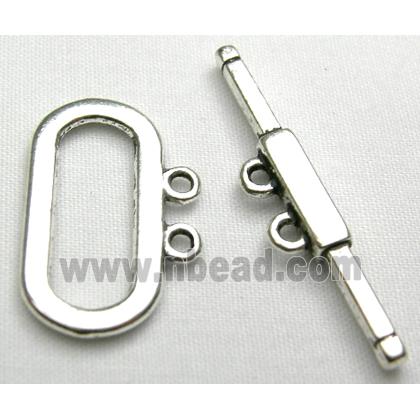 Tibetan Silver toggle clasps non-nickel for Two Strands
