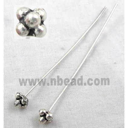 Tibetan Silver Fancy Pin Charms Non-Nickel