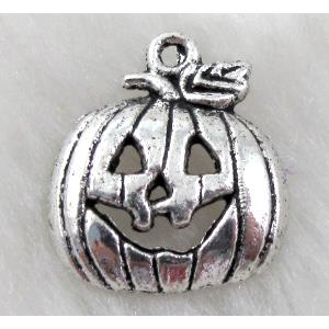 Tibetan Style Zinc Pumpkin Charm Pendant Halloween Antique Silver