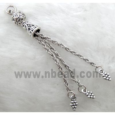 Tibetan Silver tassel pendant non-nickel